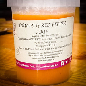Tomato & Roast Red Pepper Soup 500Ml (Frozen) - On the Pigs Back