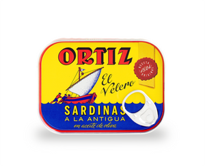 ORTIZ SARDINES IN OLIVE OIL, 140 G - On the Pigs Back